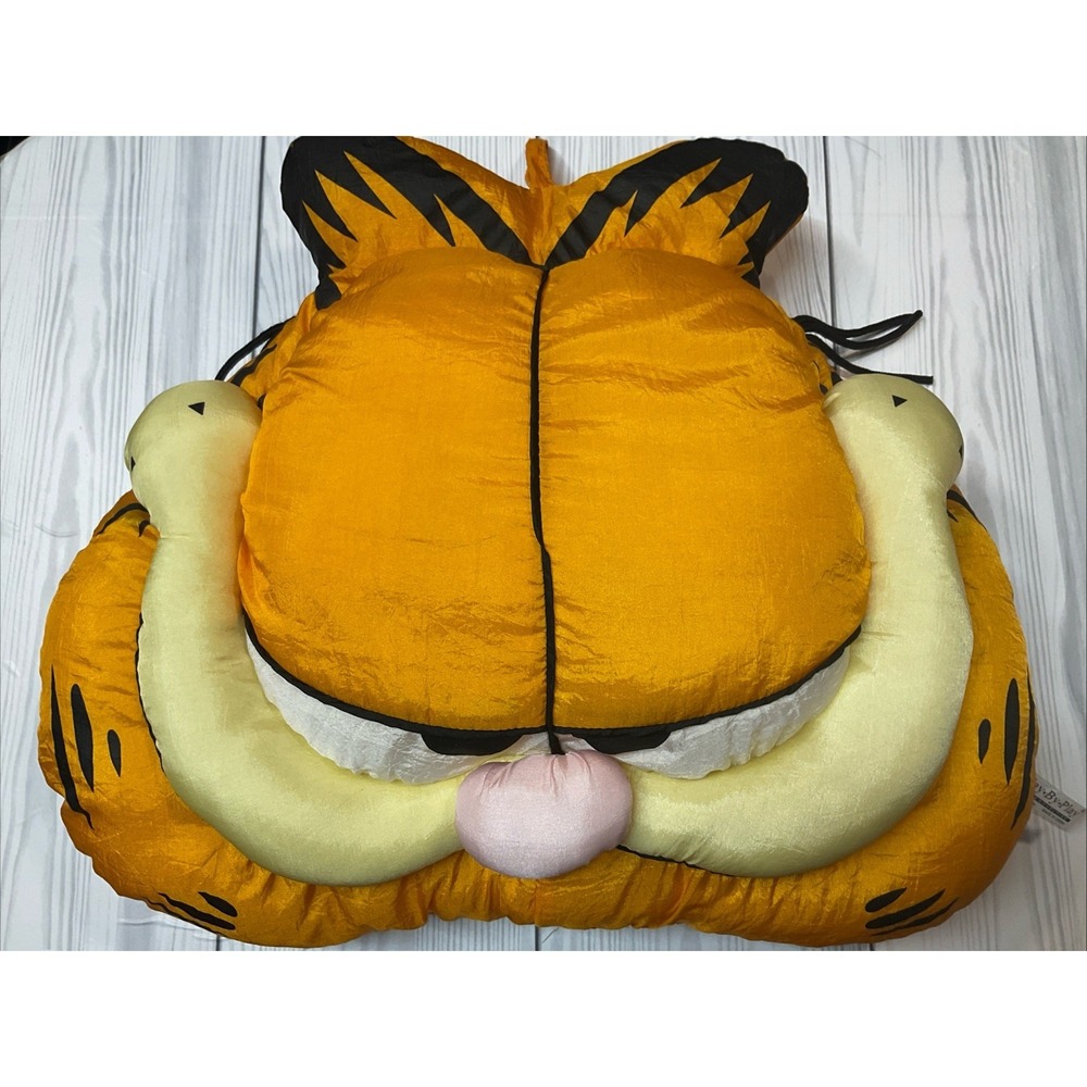 RARE VTG GARFIELD Pillow 21" Nylon Plush Cat 90s Garfield & Friends Play By Play